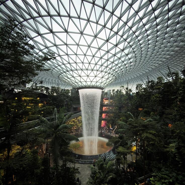 Shopping mall with wide corridors suitable for strollers